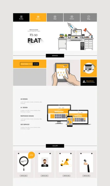 Сучасний дизайн шаблону сайту — стоковий вектор