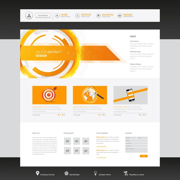 現代のウェブサイト テンプレート デザイン — ストックベクタ