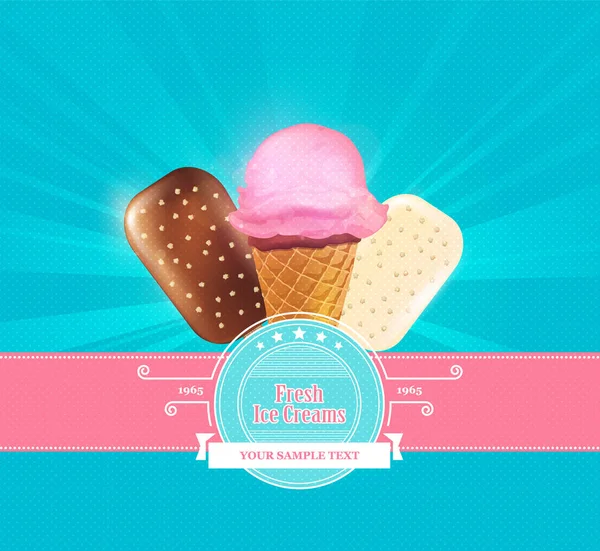 Ice cream logo page template — Stock Vector