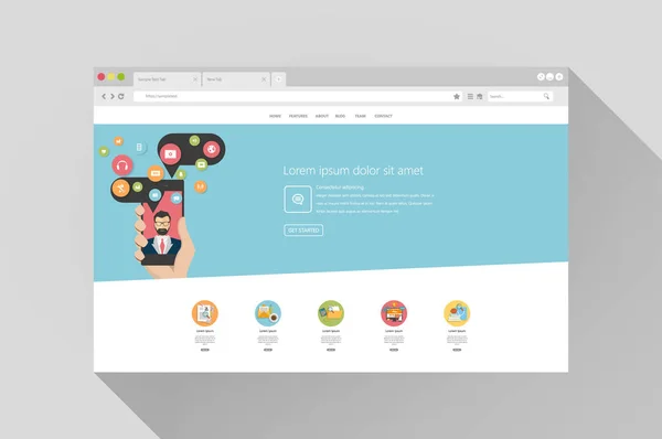 現代のウェブサイト テンプレート デザイン — ストックベクタ