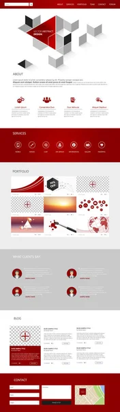 Modèle de site Web moderne d'une page — Image vectorielle
