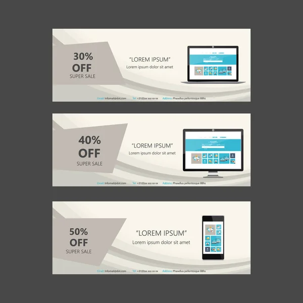 Business sale Banner Set — Stock Vector