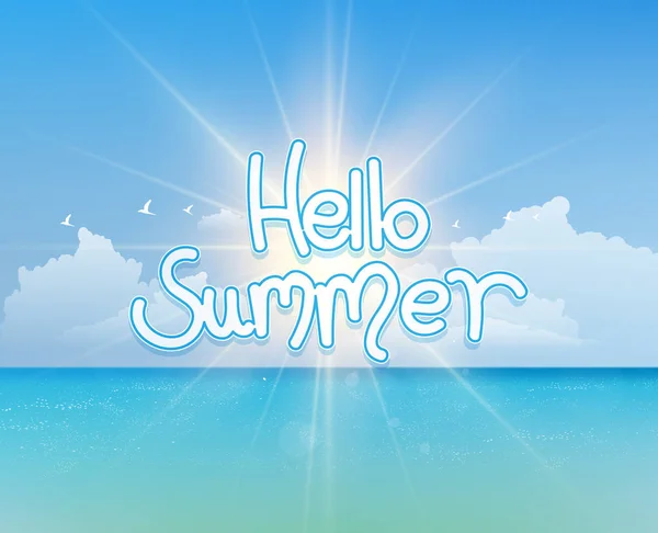 Say Hello to Summer poster — Stock Vector