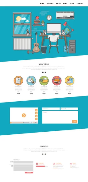 近代的な 1 つのページのウェブサイト テンプレート — ストックベクタ