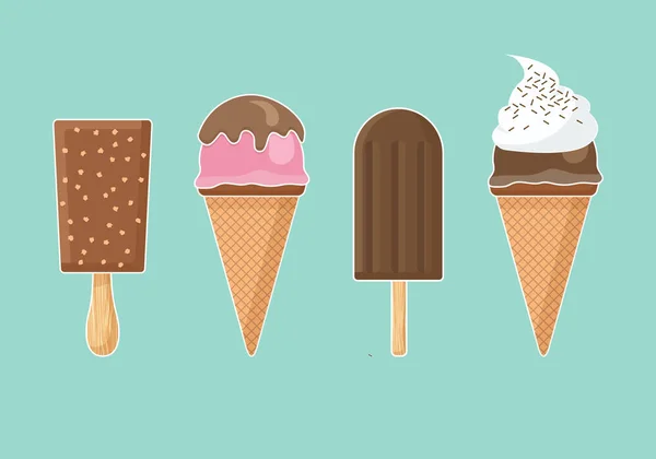 Set de helado realista . — Vector de stock