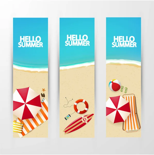 Diseño de banners de verano — Vector de stock