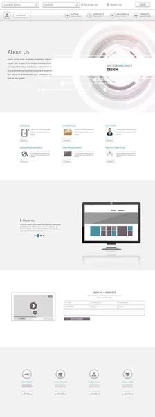 Modèle de site Web moderne d'une page — Image vectorielle