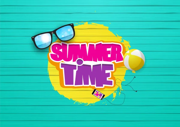 Summer Time Typography design — Stock Vector