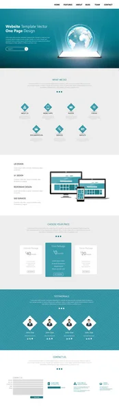 Modèle de site Web moderne d'une page — Image vectorielle