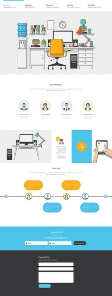 Plantilla de sitio web moderna de una página — Vector de stock