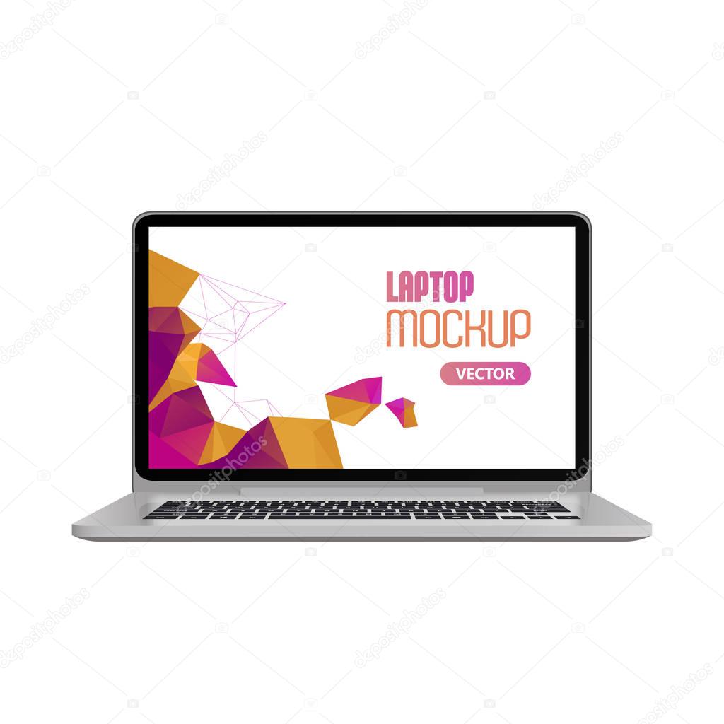 Laptop with mock up on screen