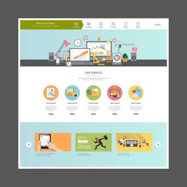 düz Web sitesi şablonu  