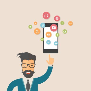 adam boş bir akıllı telefon gösterilen 