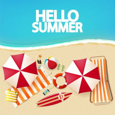 Tropikal Beach Üstten Görünüm