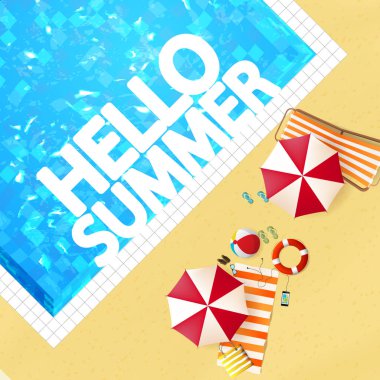 poster yazı ile Yüzme Havuzu