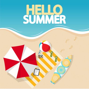 Tropikal Beach Üstten Görünüm