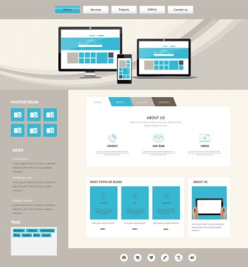 Modern iş web sitesi şablon tasarımı