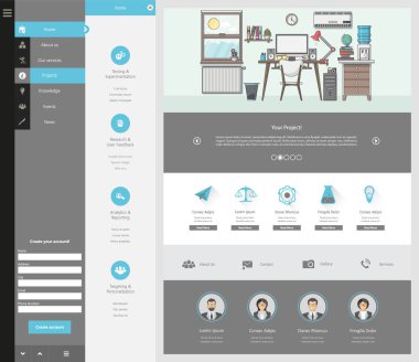düz Web sitesi şablonu  