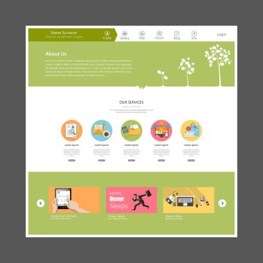 düz Web sitesi şablonu  