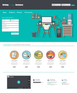 düz Web sitesi şablonu  