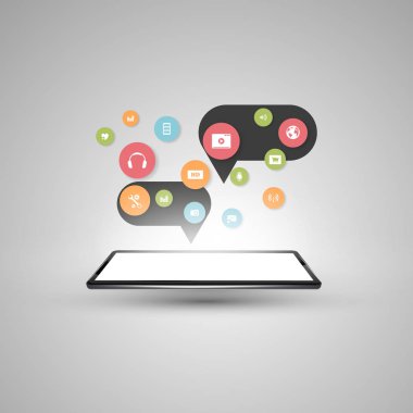 Uygulama Simgeleri Bulutlu Akıllı Telefon 