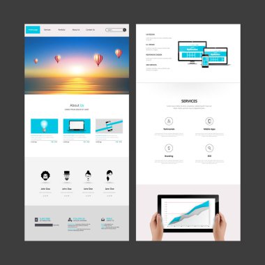 modern bir sayfa web sitesi şablonu