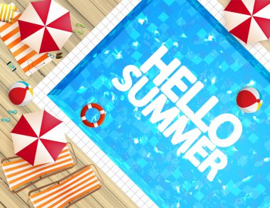 poster yazı ile Yüzme Havuzu