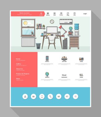 düz Web sitesi şablonu  