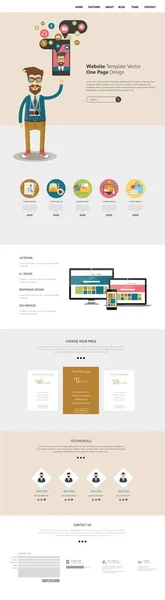 Moderne einseitige Website-Vorlage — Stockvektor