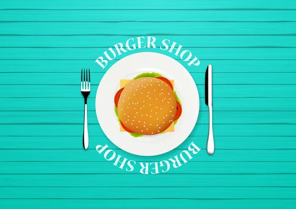 Burger shop logo — Stok Vektör