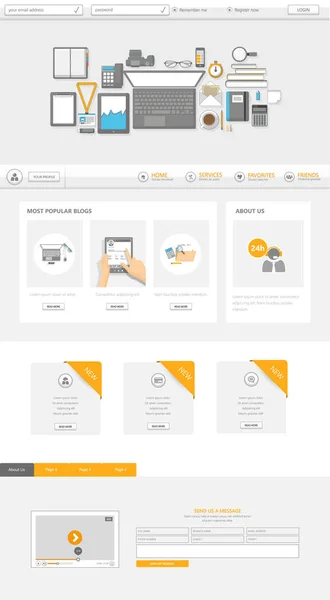 Modelo de site de uma página moderna —  Vetores de Stock