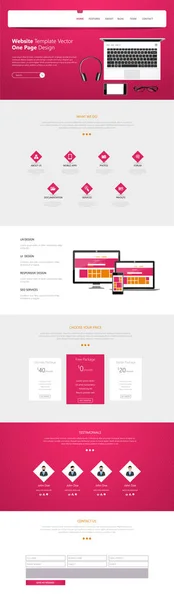近代的な 1 つのページのウェブサイト テンプレート — ストックベクタ