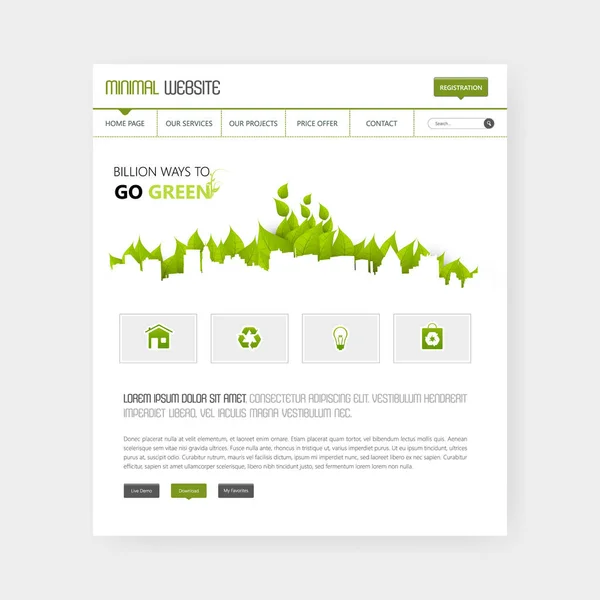 Eco Business página web plantilla . — Vector de stock