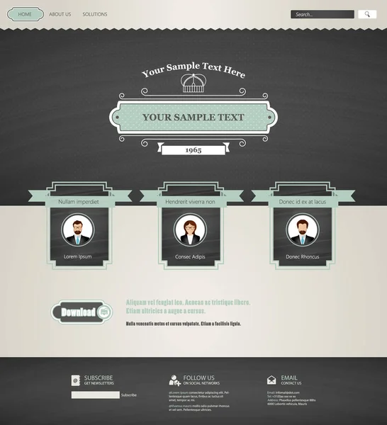 Plantilla Web Diseño vintage — Archivo Imágenes Vectoriales