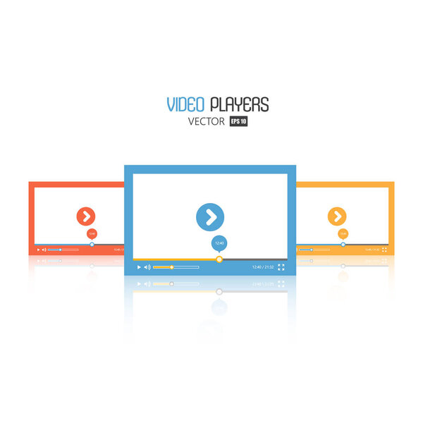 flat video players interface template