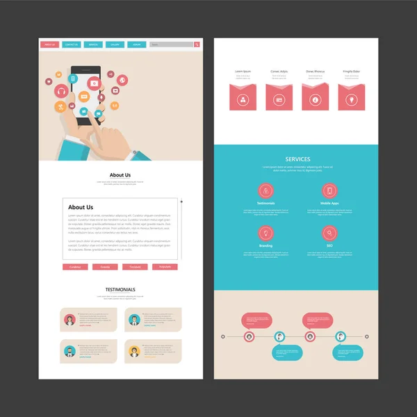 Modelo de site de uma página moderna —  Vetores de Stock