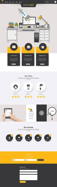 Modern One Page Website Template — Stock Vector