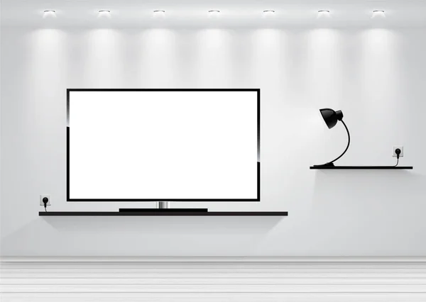Realistisches LED-TV mit leerem Bildschirm — Stockvektor