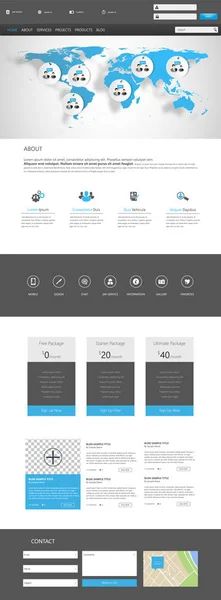 Plantilla de sitio web moderna de una página — Archivo Imágenes Vectoriales