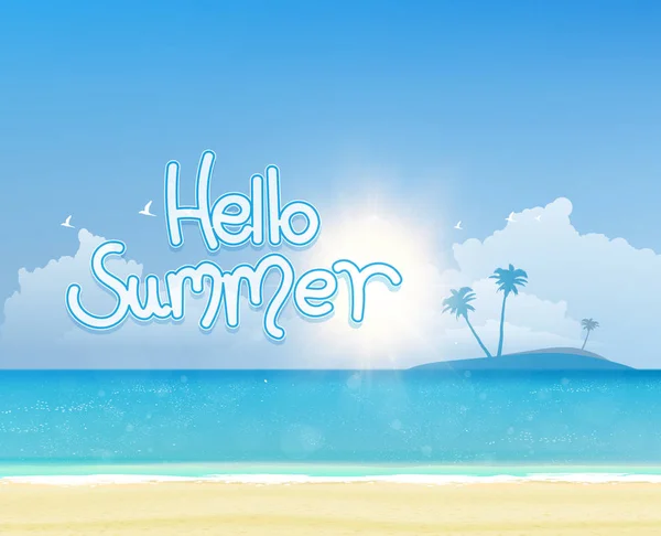 Zeg hallo tegen zomer poster — Stockvector