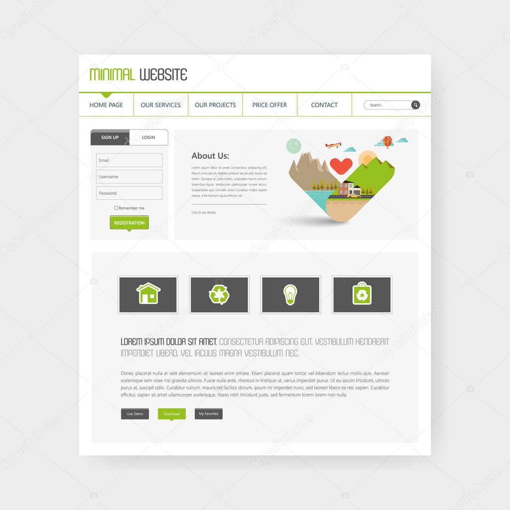 Eco Business page website template.