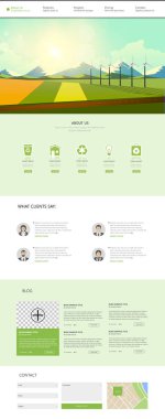 Yeşil çayır üzerinde rüzgar türbinleri