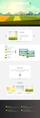 Yeşil çayır üzerinde rüzgar türbinleri