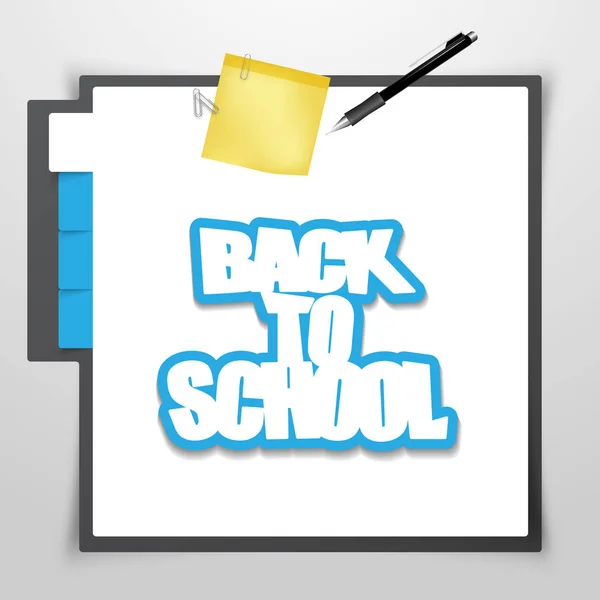Back to shcool text on whiteboard — Stock Vector