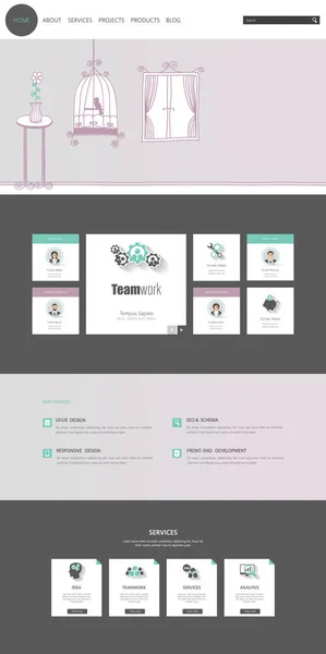 Website ontwerpsjabloon — Stockvector