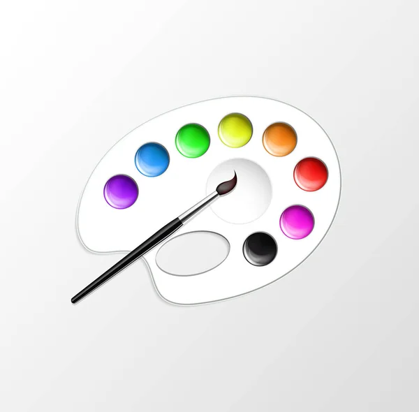 Colorida paleta de pintura — Vector de stock