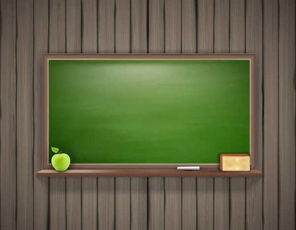 Yeşil elma yazı tahtası — Stok Vektör