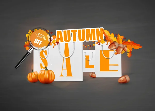 Autumn sale banner — Stock Vector