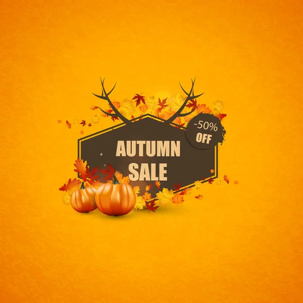 Banner de venda de outono — Vetor de Stock