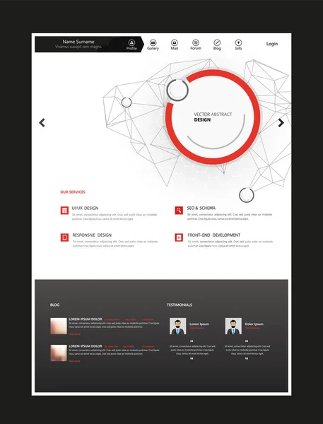 ウェブサイトのデザインテンプレート — ストックベクタ